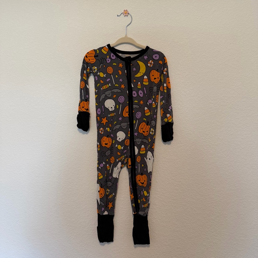 Little Sleepies Spooky Night Kids Footie - Black, Orange, Purple